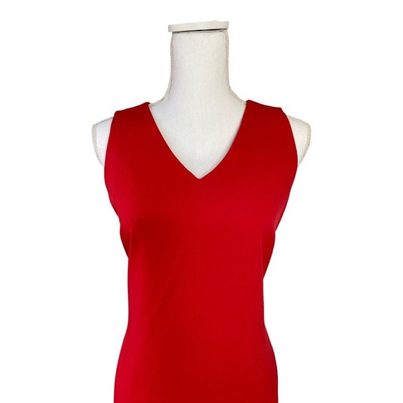 Women’s Red Cutout Ruffle Midi Fit Flare Dress Medium, Size 6US Imported NWT - Picture 4 of 9